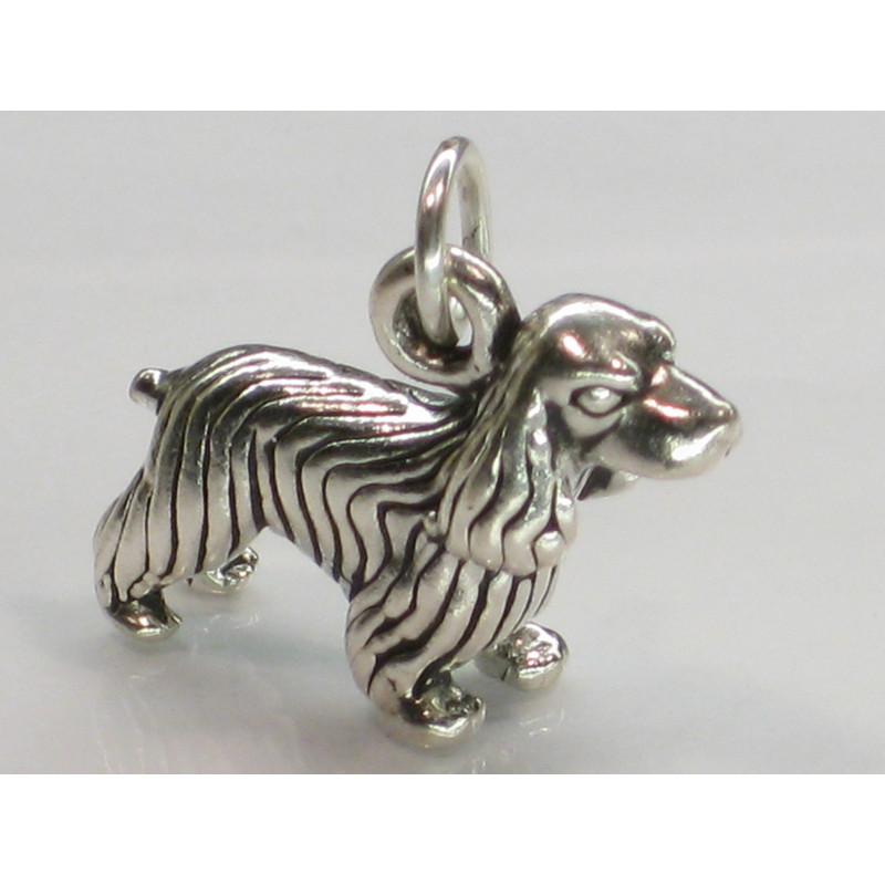 Cocker Spaniel Dog Sterling Silver Charm